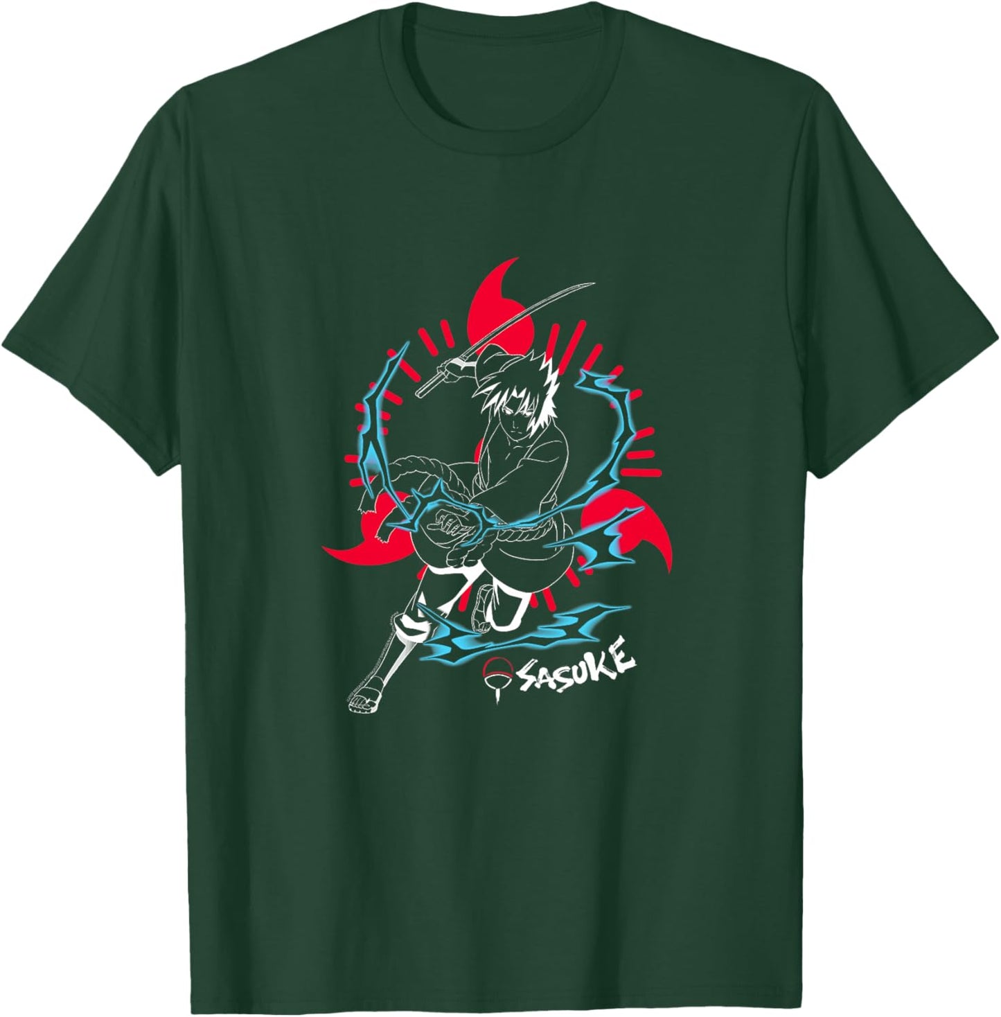 Naruto Shippuden Sasuke inversé avec Sharingan Anime Haut de Gamme T-Shirt - T-Shirt | Forest