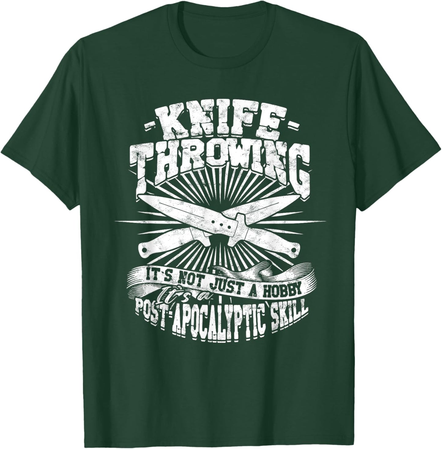 Knife Throwing Post Apocalyptic Skill T-Shirt - T-Shirt | Forest