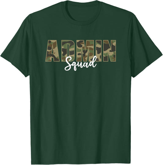Admin Squad Camo Veterans Day T-Shirt - T-Shirt | Forest