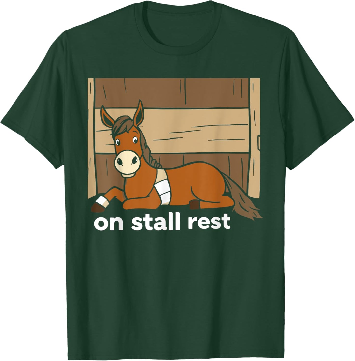 On Stall Rest Equestrian Horse Riding Rodeo Rider Funny T-Shirt - T-Shirt | Forest