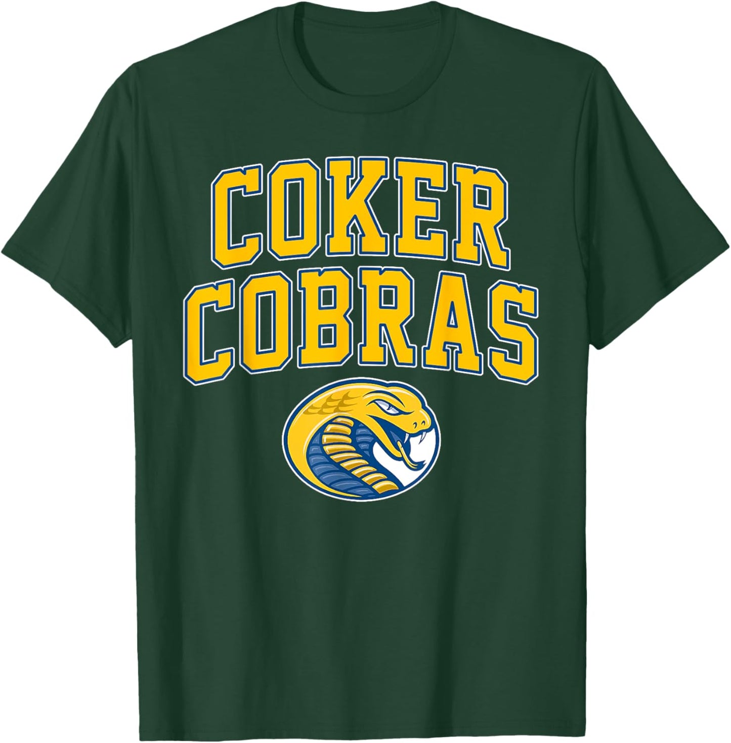 Coker College Cobras Arch Vintage Sports Design Men Women T-Shirt - T-Shirt | Forest