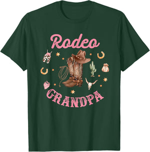 Rodeo Grandpa - Papa Western Cowboy Cowgirl Birthday Family T-Shirt - T-Shirt | Forest