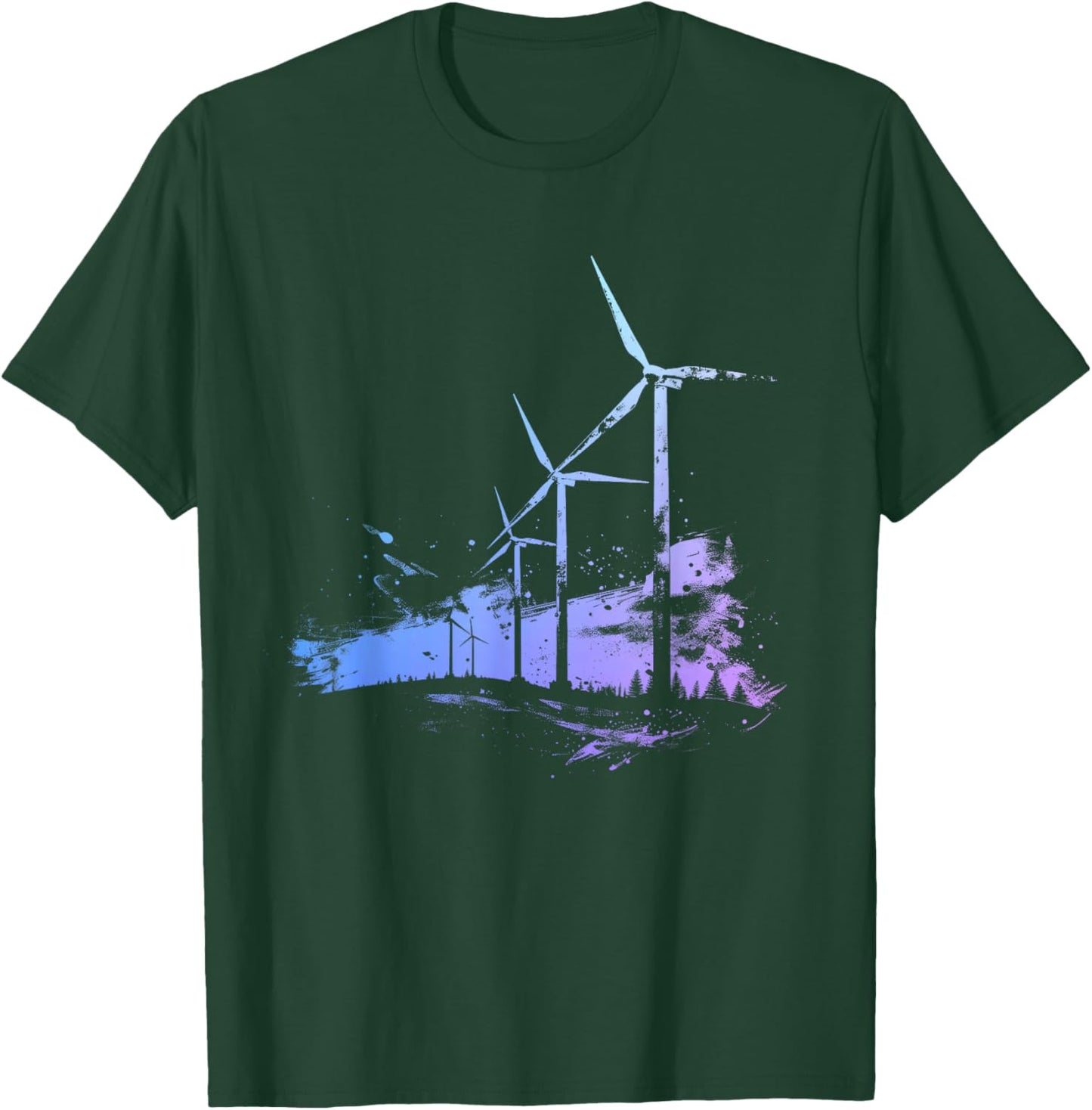 Windkraftfarm Windmill Turbine Renewable energy T-Shirt - T-Shirt | Forest