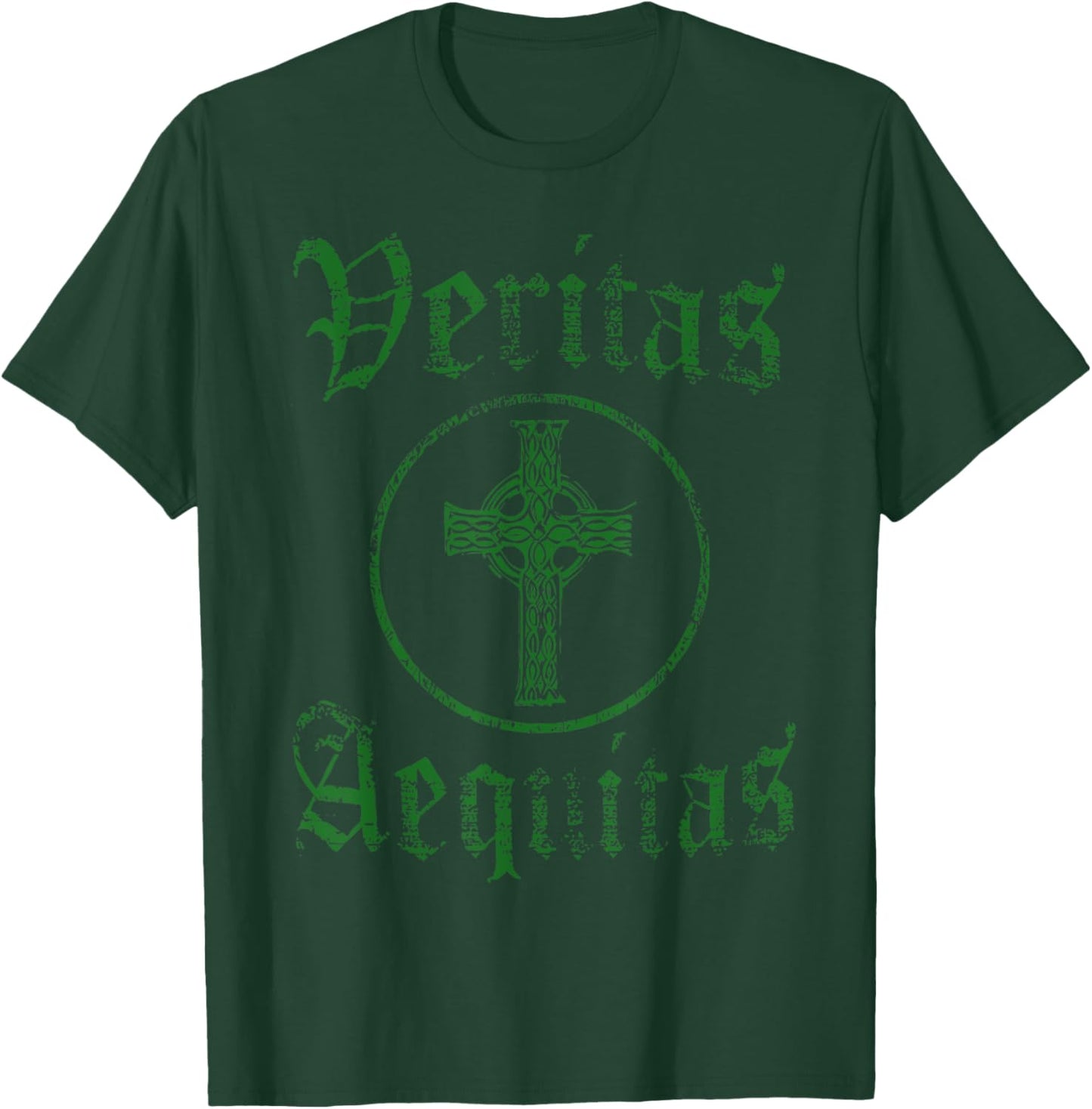 Veritas Aequitas Celtic Truth Justice prayer St Patricks Day T-Shirt - T-Shirt | Forest