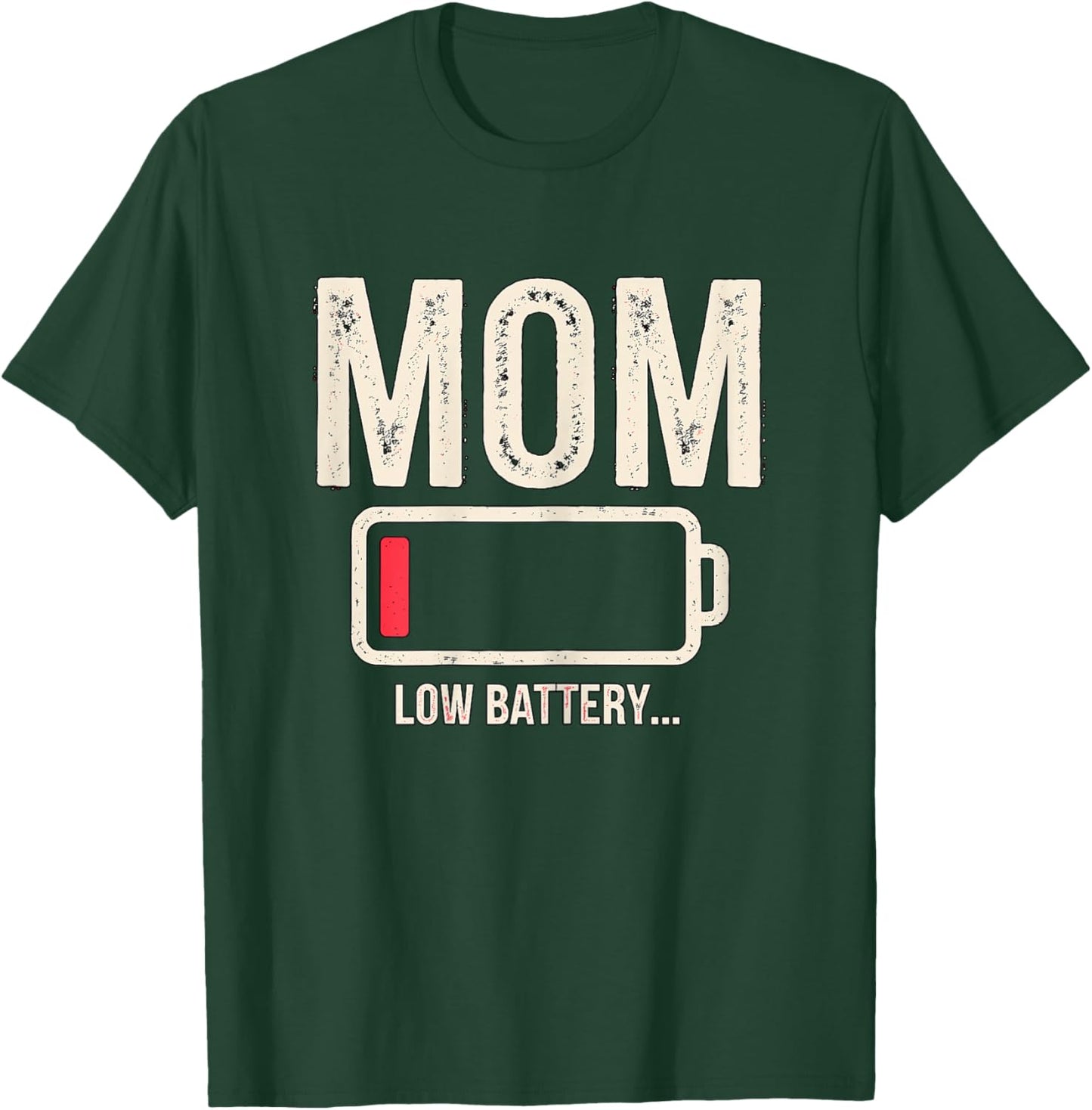 Magical and Funny Mothers Day Gifts Mom Low Battery Black X-Small Modern Short Sleeve T-Shirt - T-Shirt | Forest