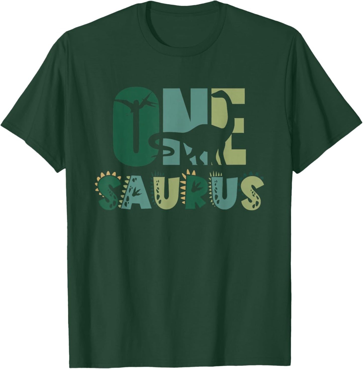 One Saurus First 1st Birthday Dinosaur Boy Toddler Kids T-Shirt - T-Shirt | Forest