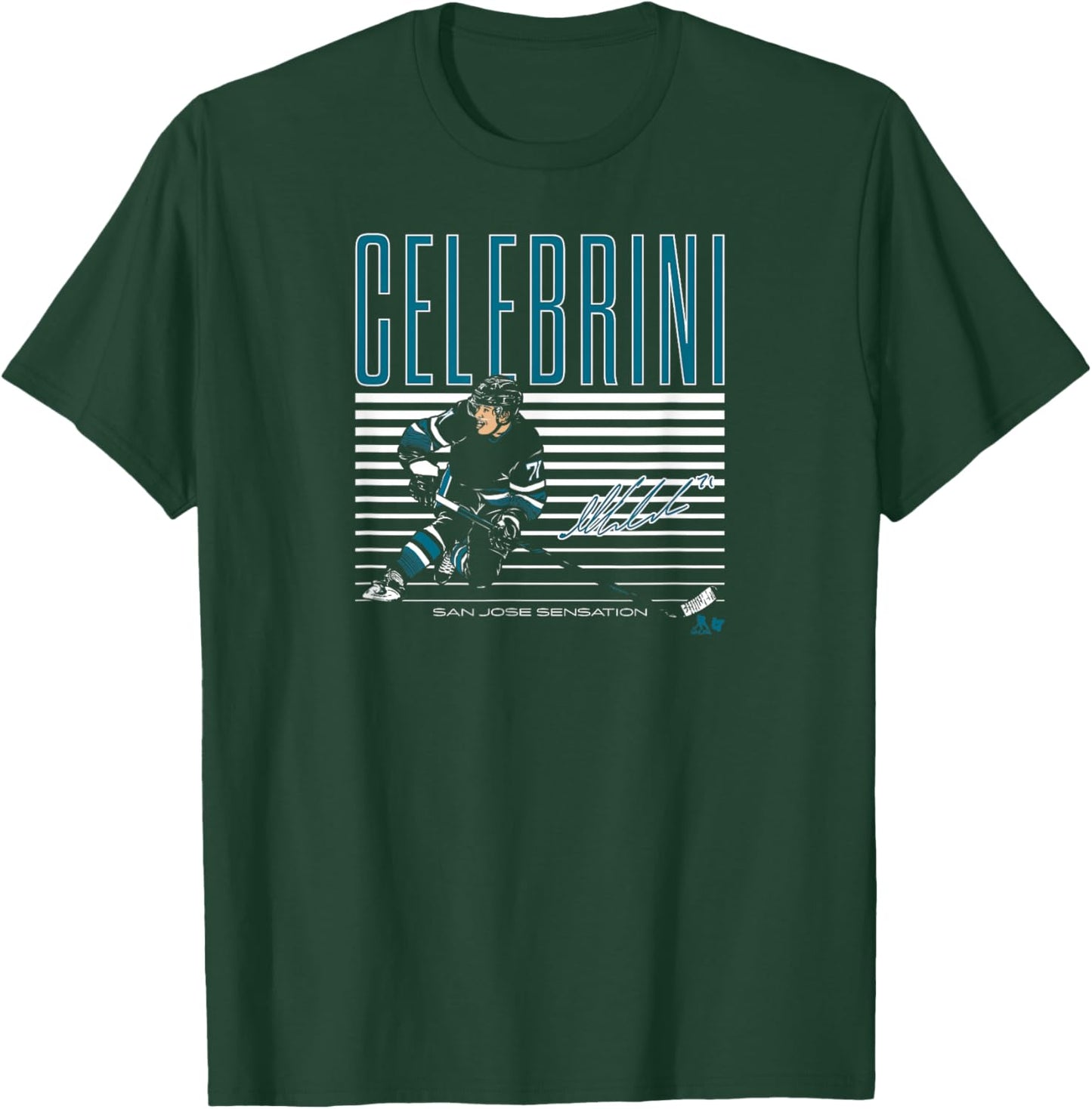 Macklin Celebrini - San Jose Sensation - San Jose Hockey T-Shirt - T-Shirt | Forest