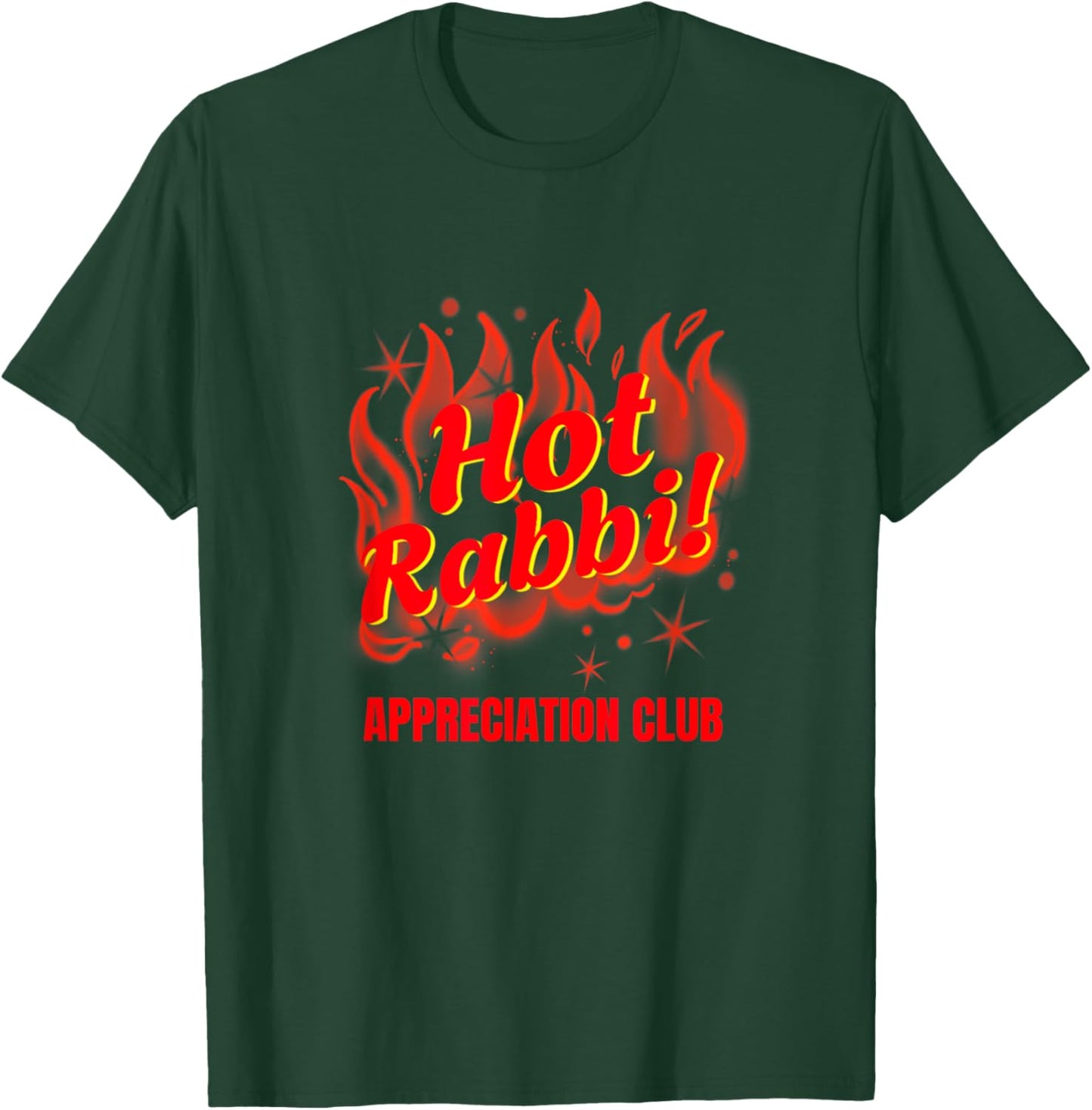 Funny Sexy Temple Hot Rabbi Appreciation Club Flames Jewish T-Shirt - T-Shirt | Forest