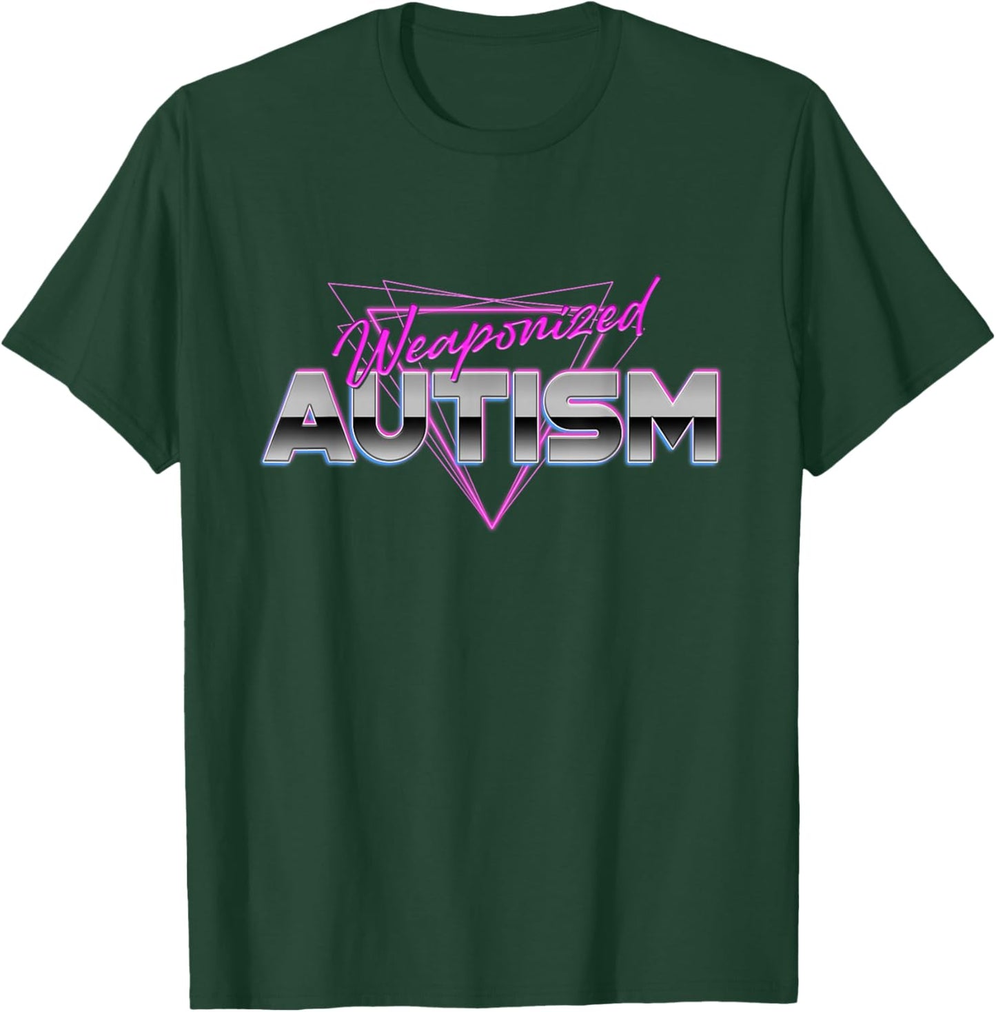 Vintage Arcade Retro Wave Weaponized Autism Awareness Month T-Shirt - T-Shirt | Forest