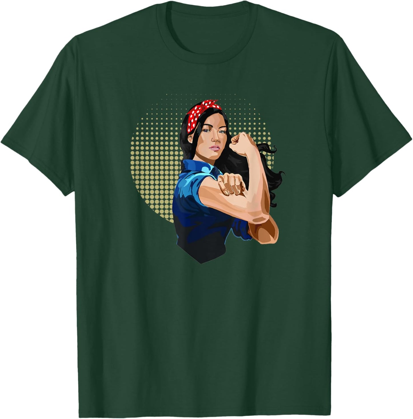 Asian Rosie the Riveter Gifts, Diversity Rosie the Riveter T-Shirt - T-Shirt | Forest