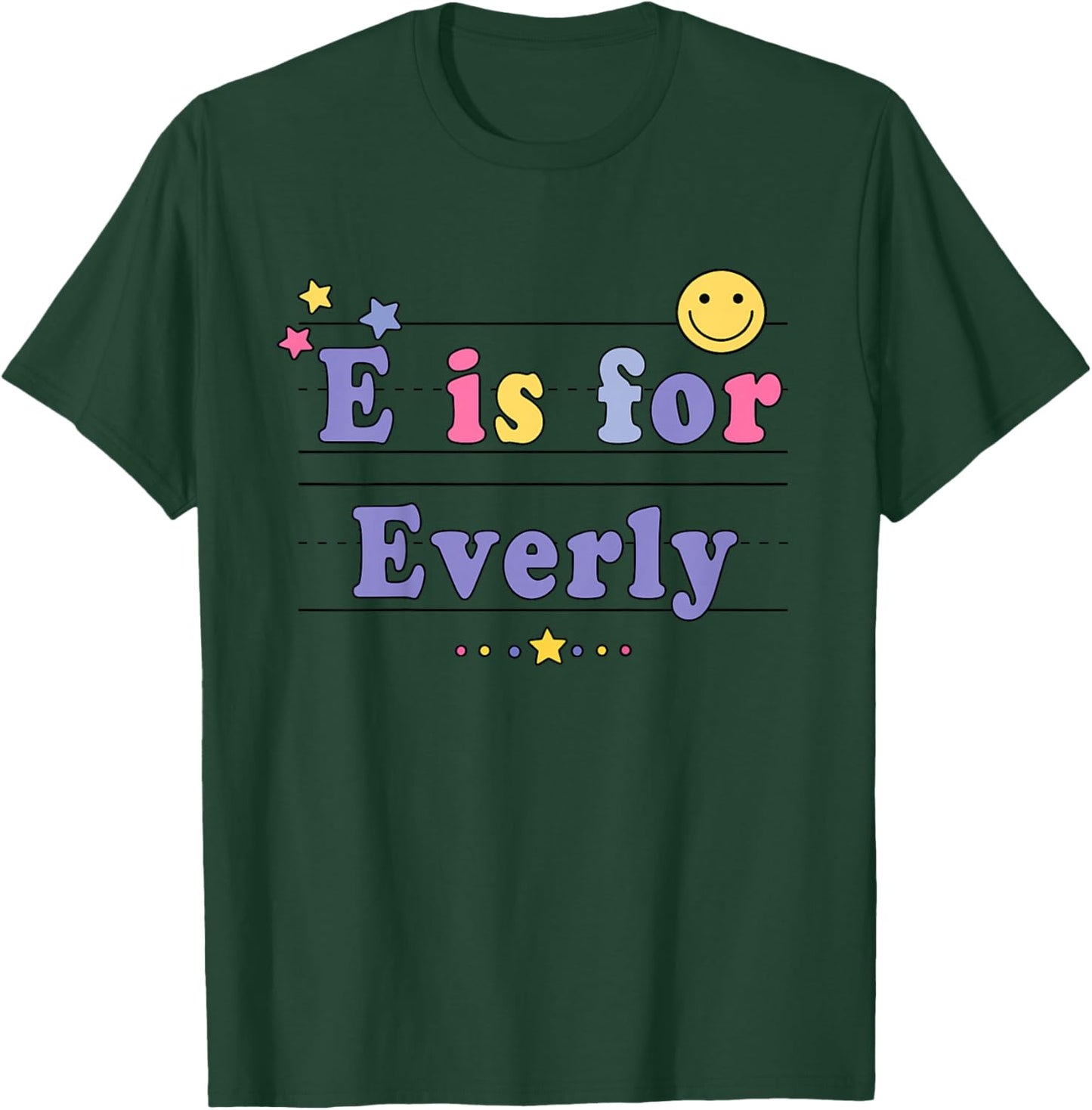 Kids Everly Name Shirt Alphabet E is for Everly T-Shirt - T-Shirt | Forest