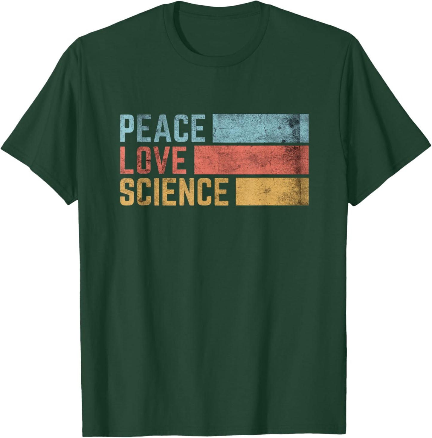 Peace Love Science Retro Vintage Chemistry Teacher Men Women Kids T-Shirt - T-Shirt | Forest
