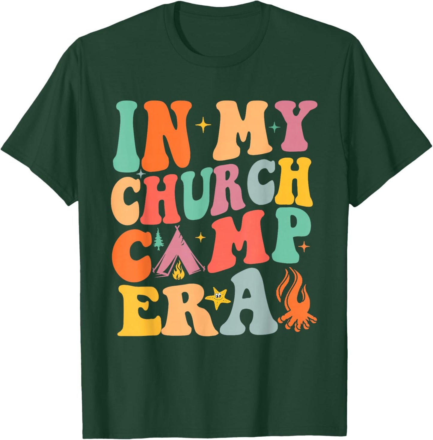 In My Church Camp Era Funny Summer Camping T-Shirt - T-Shirt | Forest
