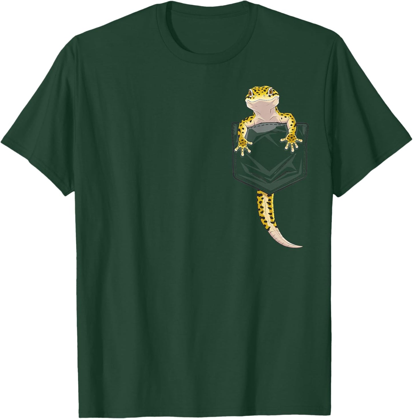 Cute Lizard Reptile Leopard Gecko Pocket Gifts Men Women Kid T-Shirt - T-Shirt | Forest