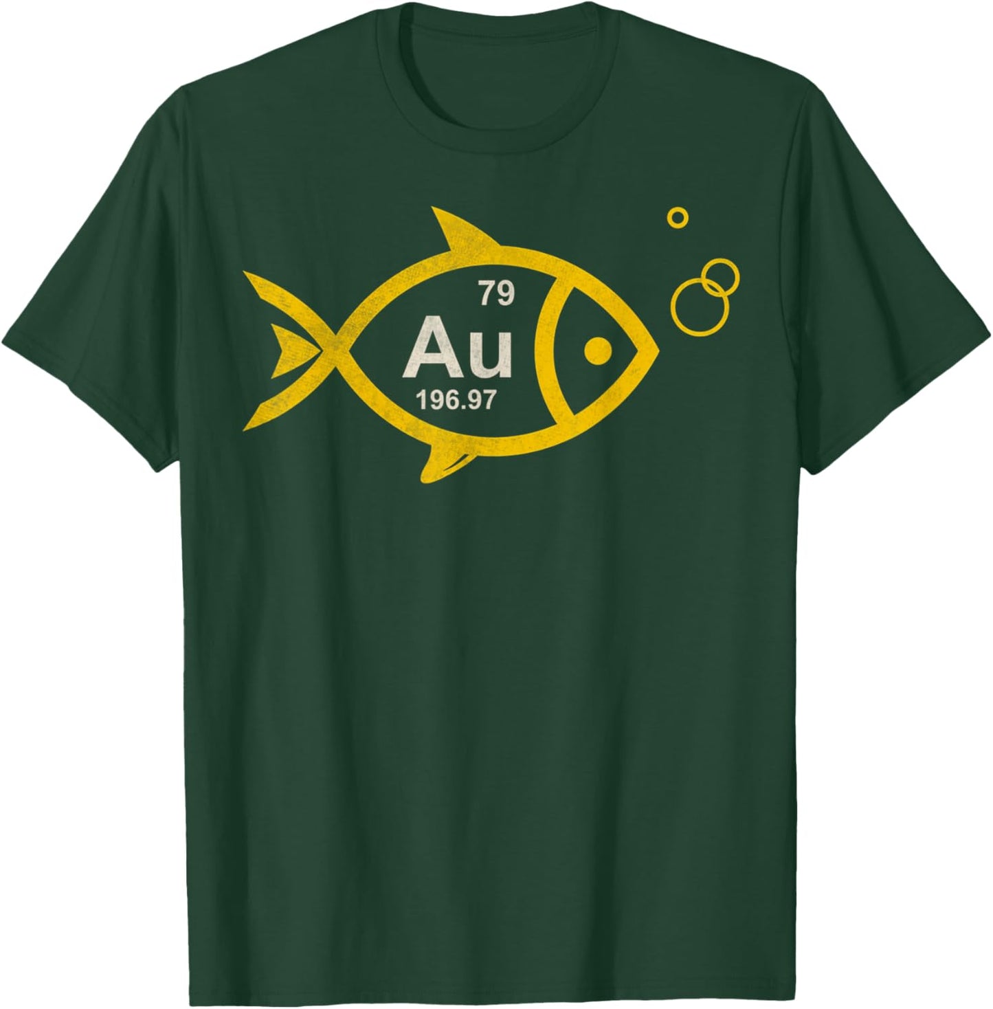 Vintage GoldFish Chemical Element Au Fishing Chemistry T-Shirt - T-Shirt | Forest
