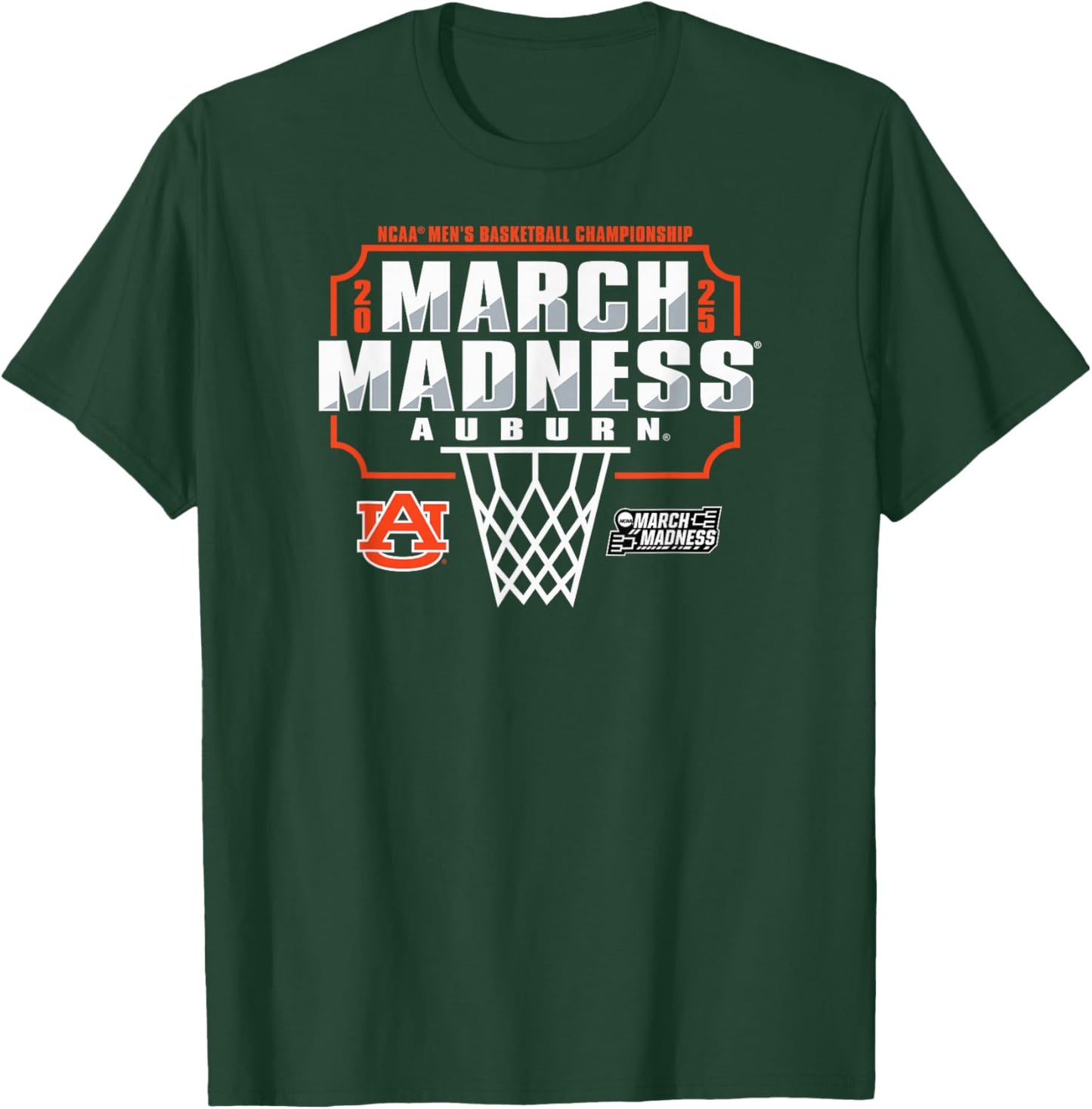 Auburn Tigers March Madness 2025 Men's Basketball Navy T-Shirt - T-Shirt | Forest