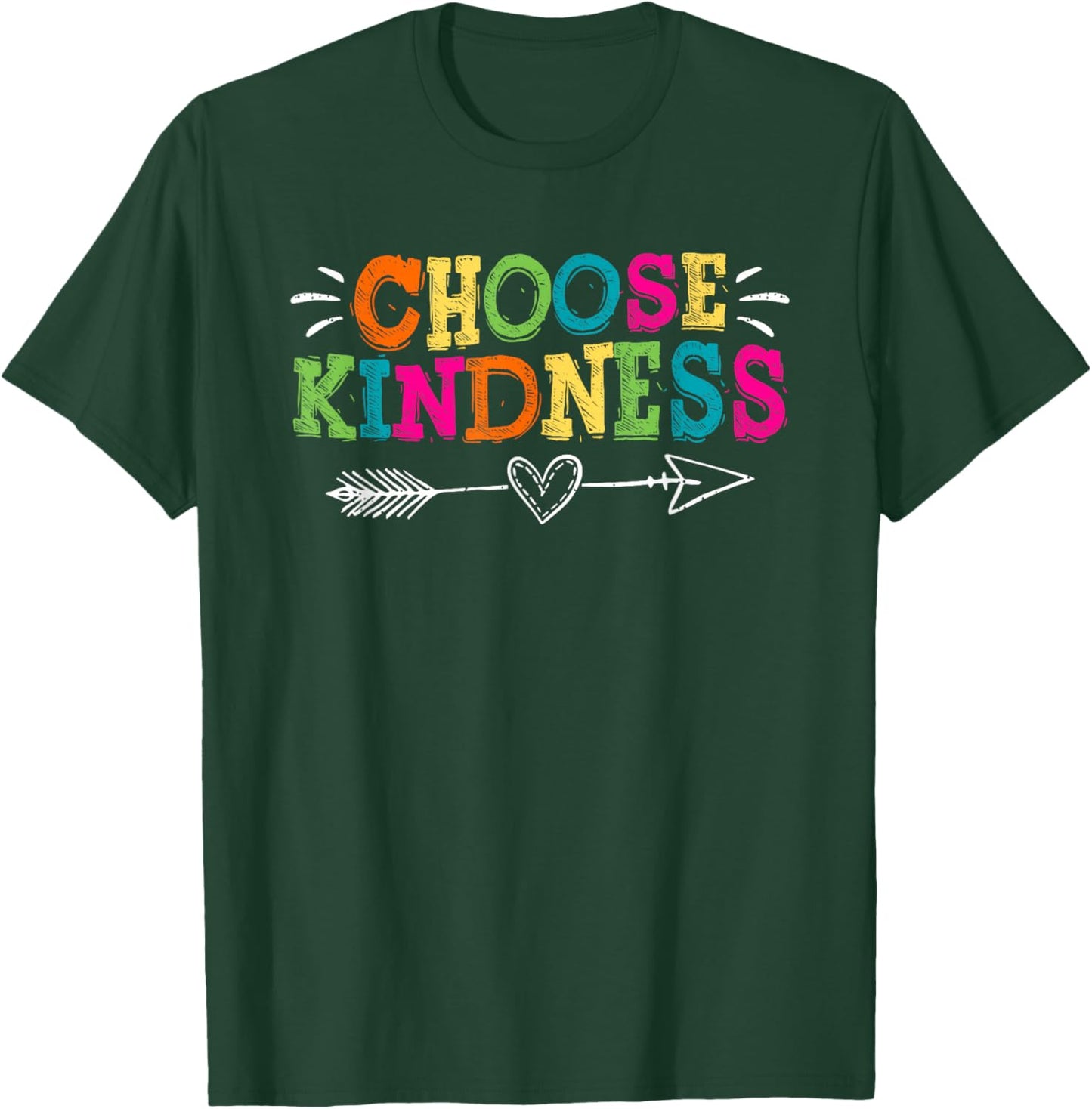 Choose Kindness Retro Groovy - Be Kind Inspirational T-Shirt - T-Shirt | Forest