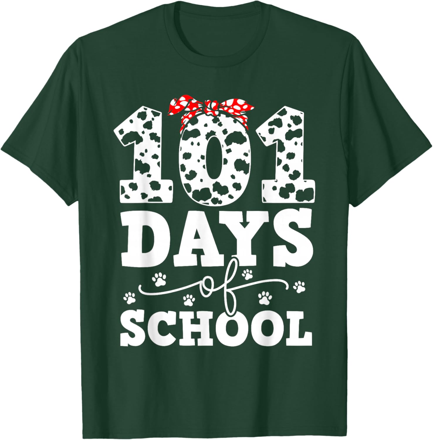 Happy 101 Days School Cute Dog 100 Days Smarter Student Kids T-Shirt - T-Shirt | Forest