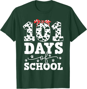 Happy 101 Days School Cute Dog 100 Days Smarter Student Kids T-Shirt - T-Shirt | Forest