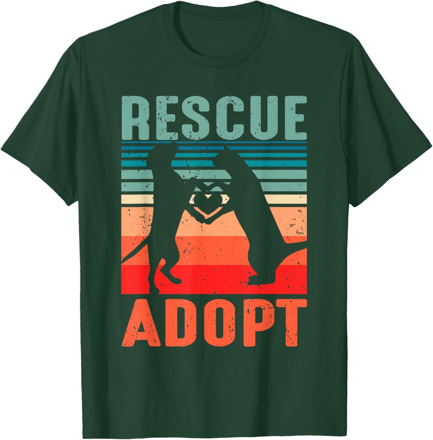 Rescue Adopt Animal Vintage Dog Cat Lover Men T-Shirt - T-Shirt | Forest