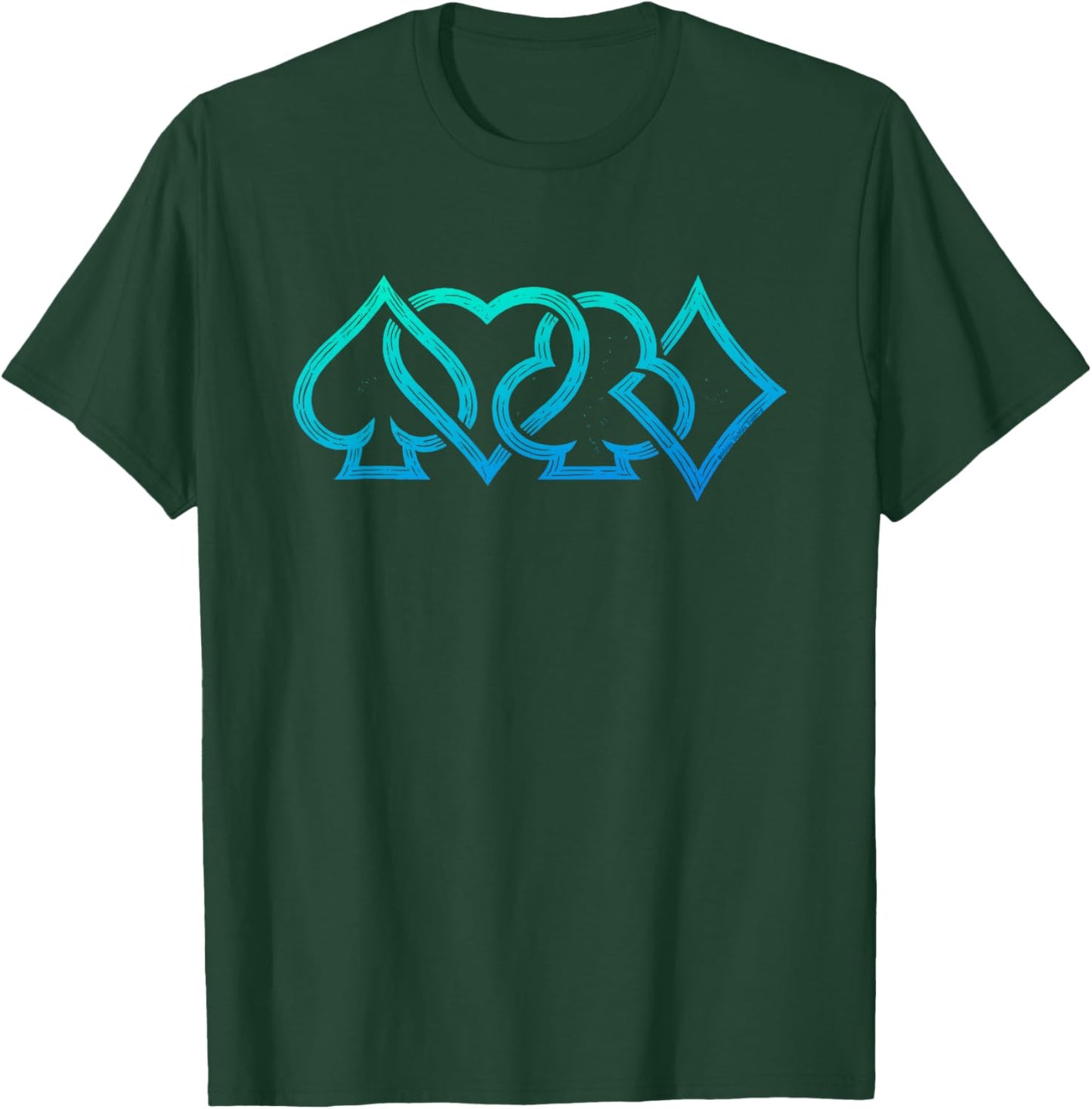 Playing Cards Suits Gamers Casino Poker T-Shirt - T-Shirt | Forest
