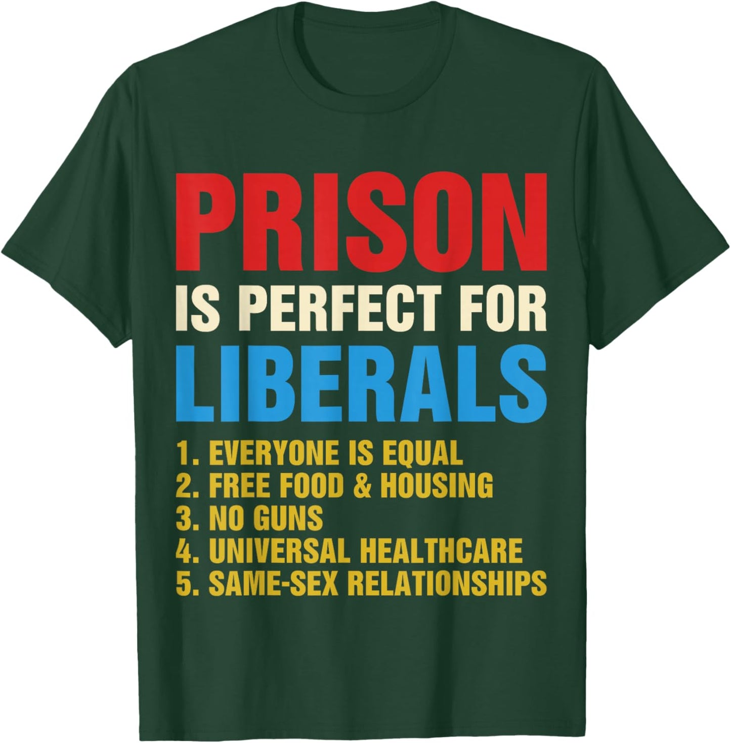 Prison is Perfect for Liberals - Anti Liberal T-Shirt - T-Shirt | Forest