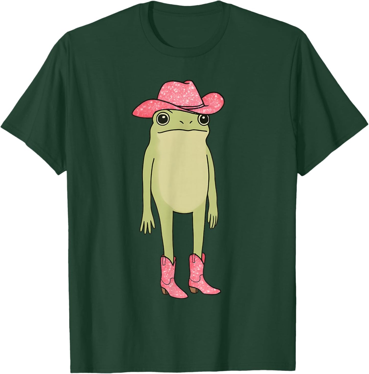 Cowgirl Frog Cowboy Hat Boots Funny Western Meme Country T-Shirt - T-Shirt | Forest