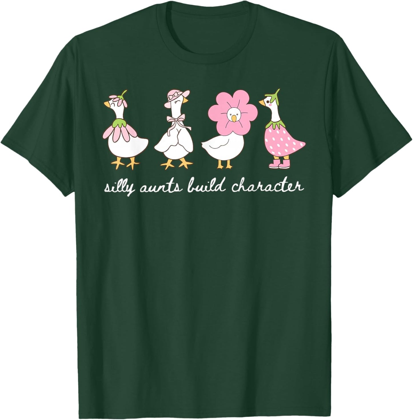 Silly Aunt Build Character Auntie Goose Funny Aunt Women T-Shirt - T-Shirt | Forest