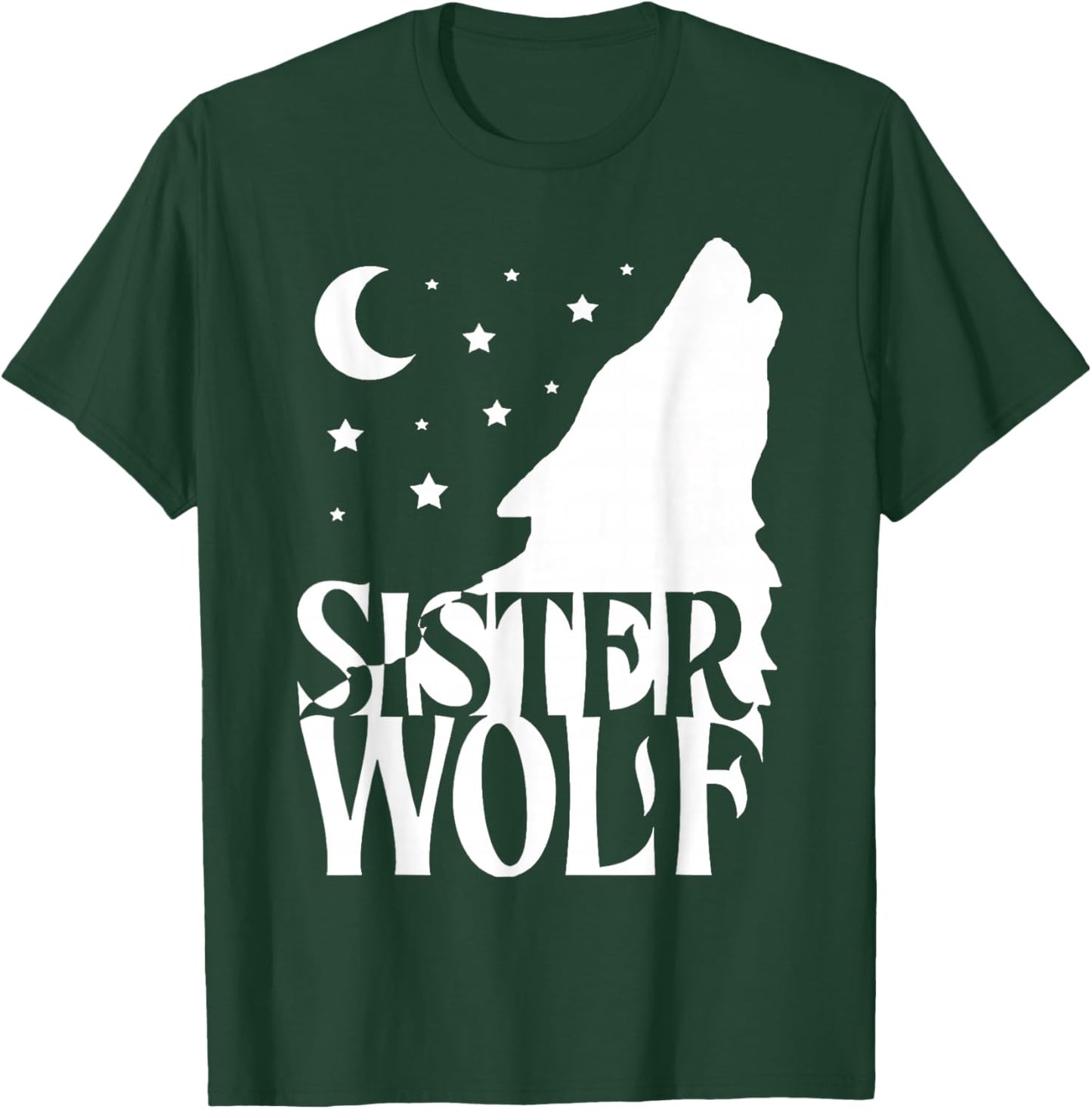 Sister Wolf Gift Matching Family Tribe Wolves Moon T-Shirt - T-Shirt | Forest