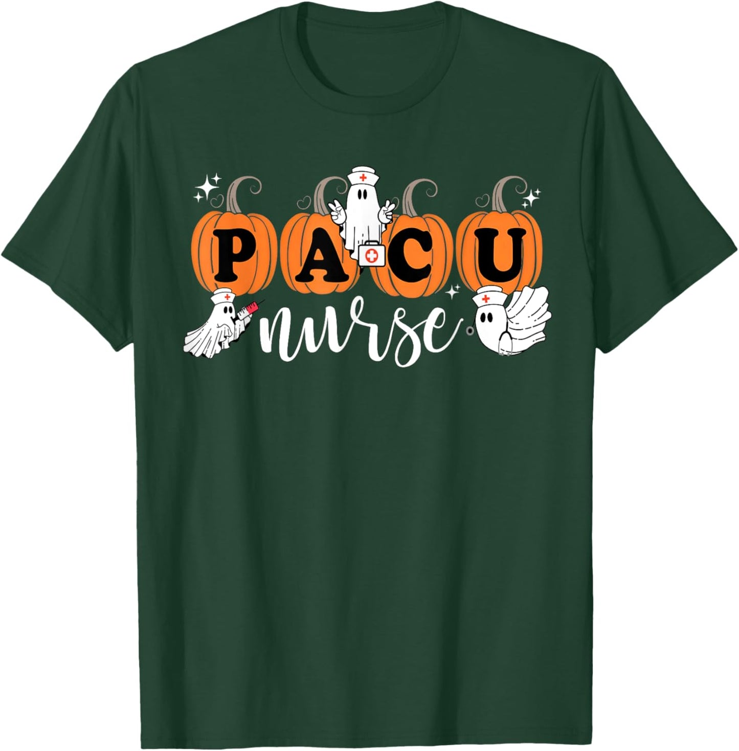 PACU Nurse Groovy Pumpkin Nurse Halloween Costume T-Shirt - T-Shirt | Forest