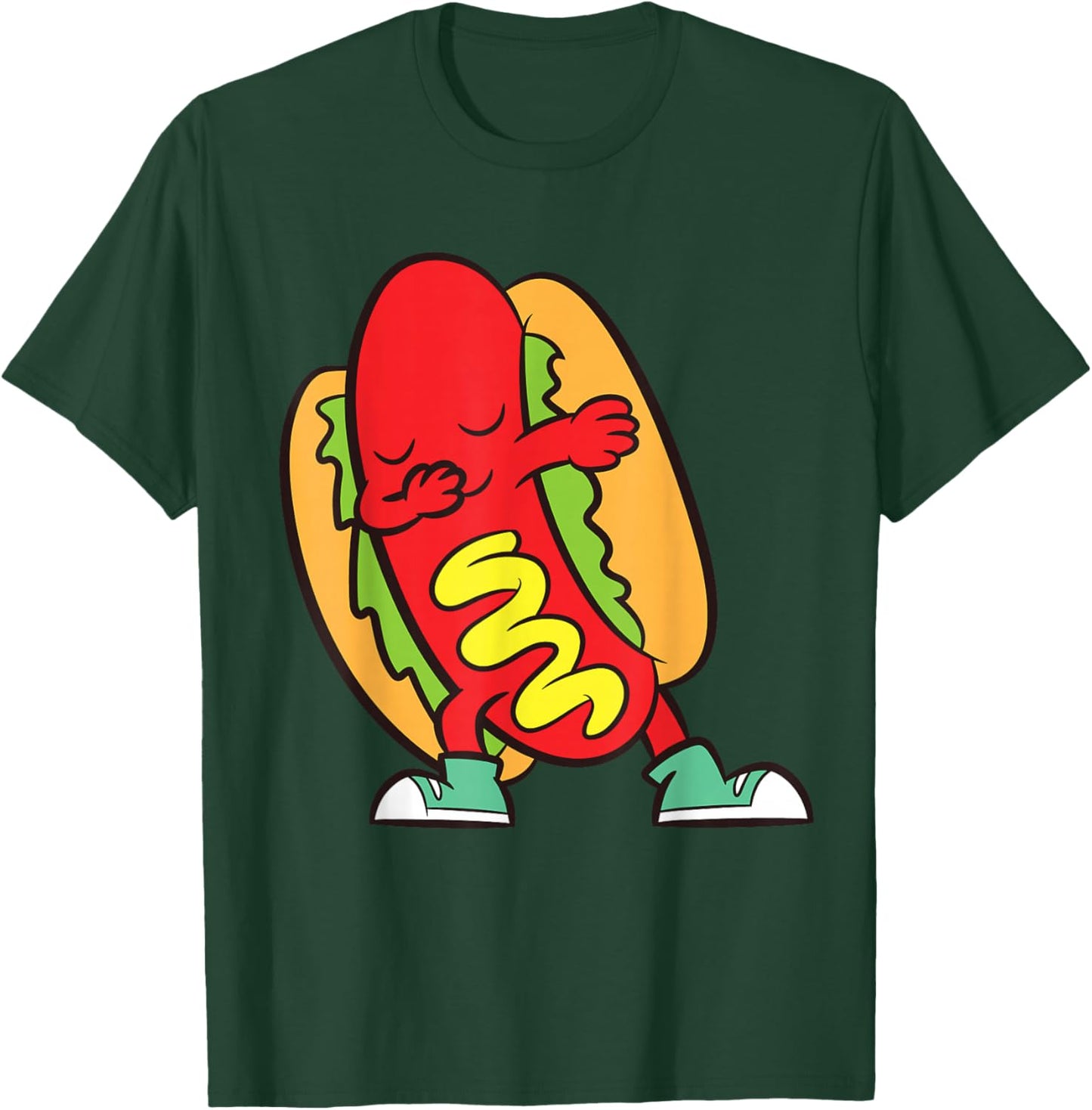 Dabbing Hotdog Cute Dabbing Hot Dog Men Women Girls Kids T-Shirt - T-Shirt | Forest
