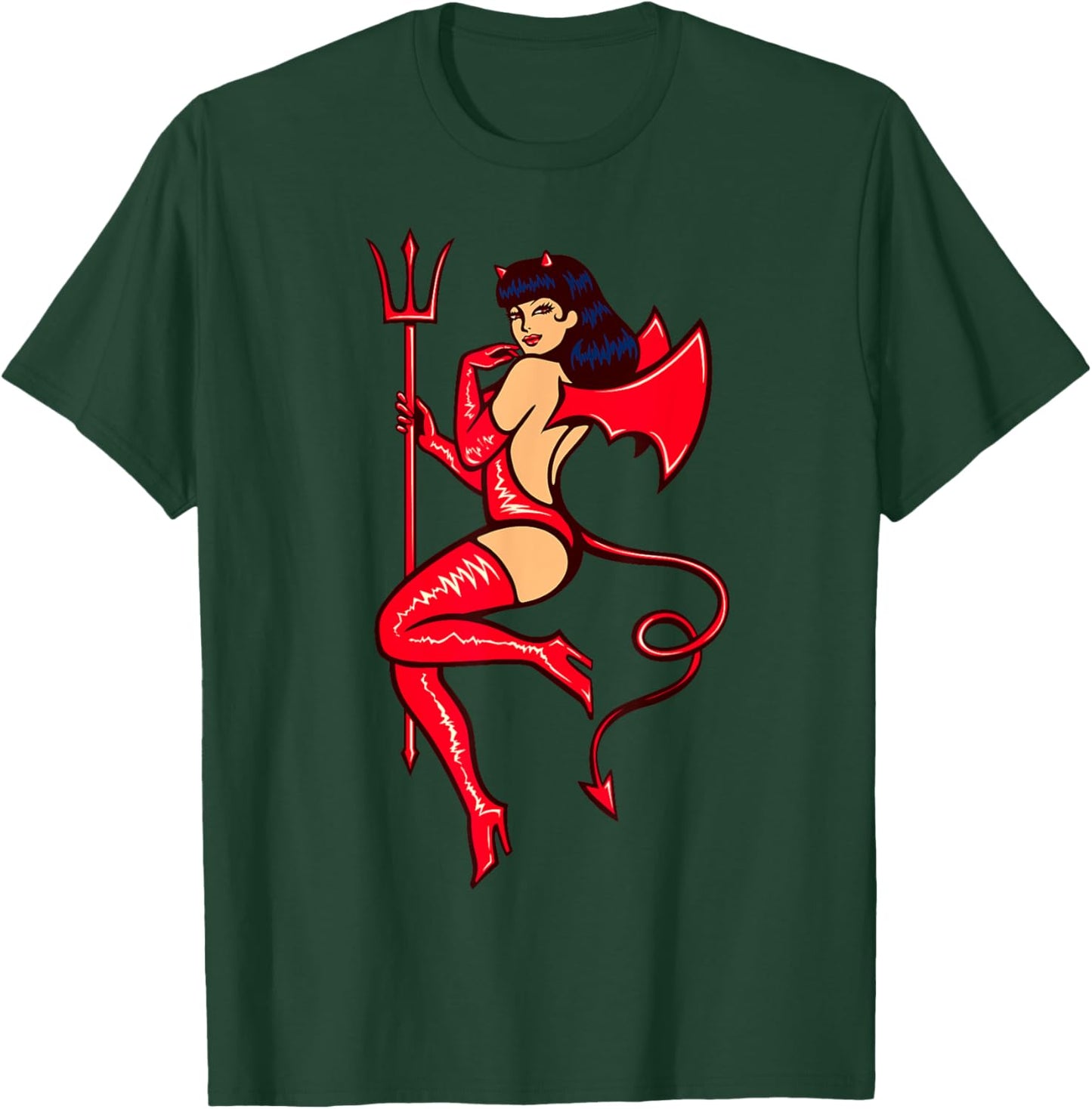 Funny Sexy Devil Girl Trick or Treat Halloween Costume T-Shirt - T-Shirt | Forest