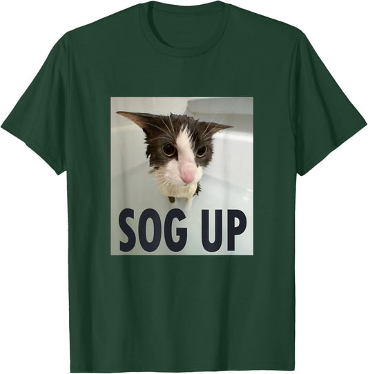 Silly Soggy Cat Meme Sog Up Women Girls Kids T-Shirt - T-Shirt | Forest