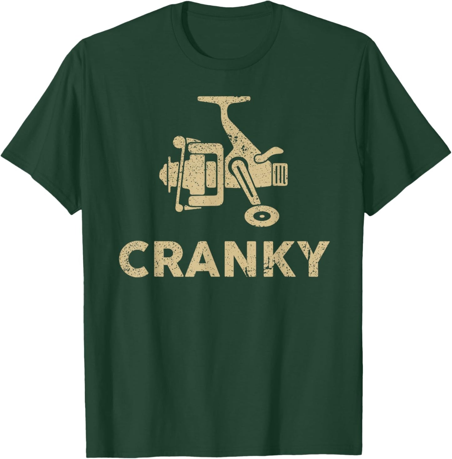 Funny Fishing , Cranky Fishing Reel T-Shirt - T-Shirt | Forest