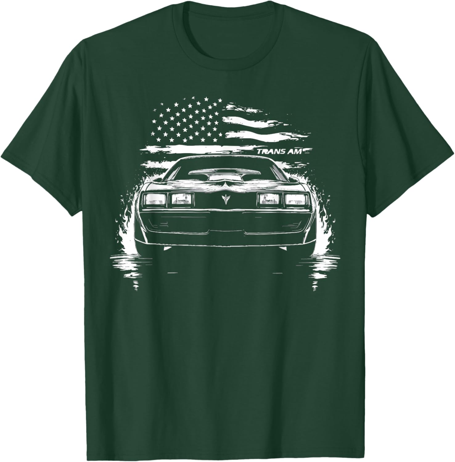 1982 Trans Am Muscle Car Patriotic Flag USA 1980's Trans Am T-Shirt - T-Shirt | Forest