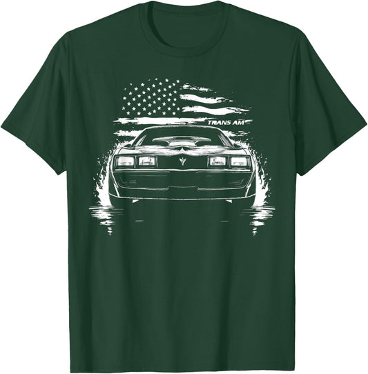 1982 Trans Am Muscle Car Patriotic Flag USA 1980's Trans Am T-Shirt - T-Shirt | Forest