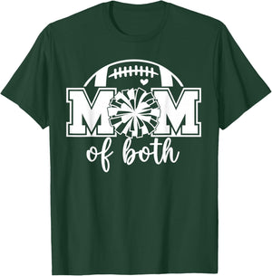 Cheer Mom of Both Game Day Football Tis The Season T-Shirt - T-Shirt | Forest
