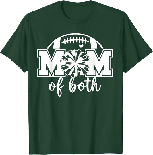 Cheer Mom of Both Game Day Football Tis The Season T-Shirt - T-Shirt | Forest