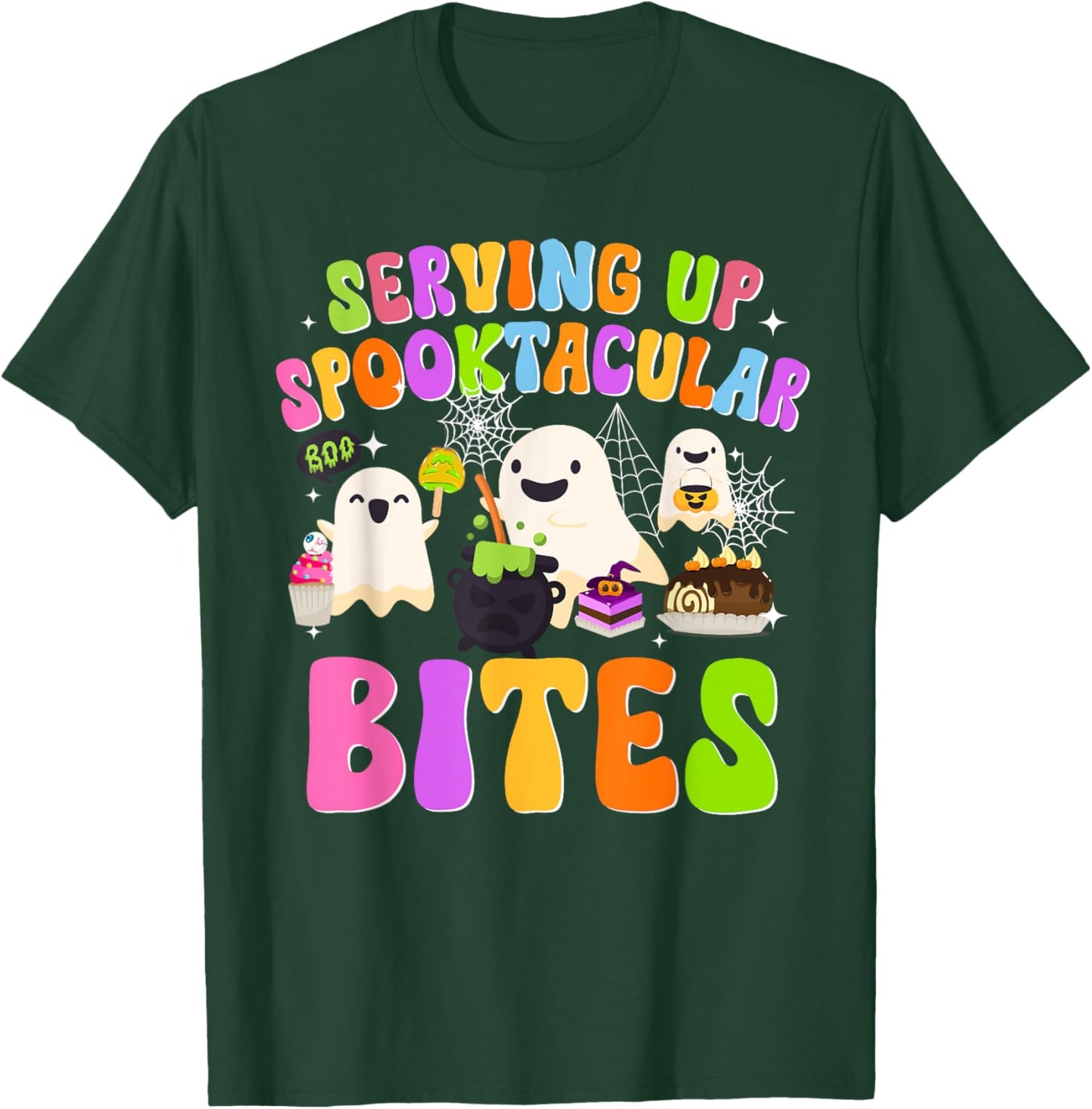 Spooky Lunch Lady Halloween School Cafeteria Worker Funny T-Shirt - T-Shirt | Forest