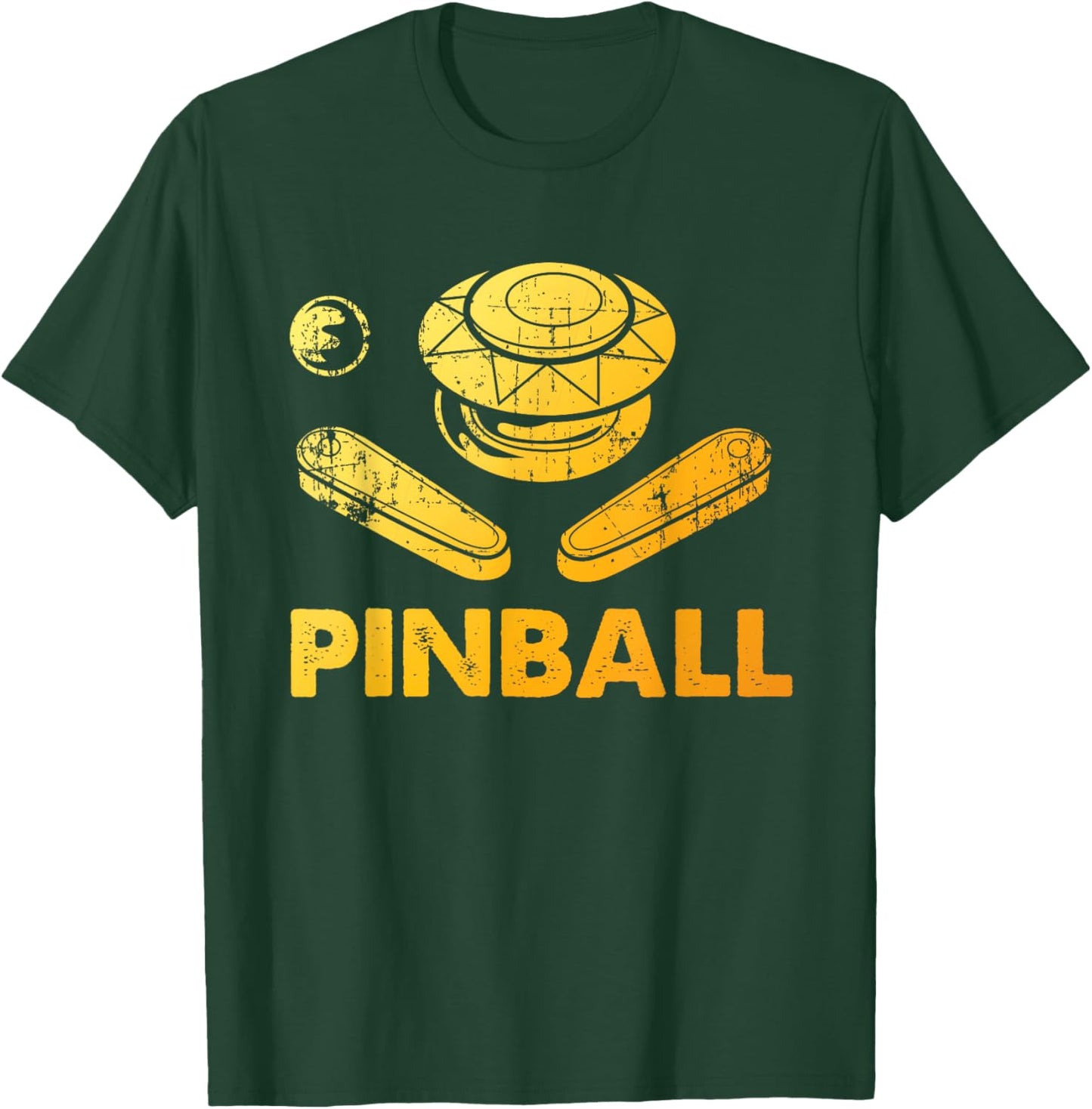 Cool Arcade Gaming Pinball Player Gift Men Women Vintage Pinball Funny Pinballer Machine Flipping Ball Lovers T-Shirt - T-Shirt | Forest