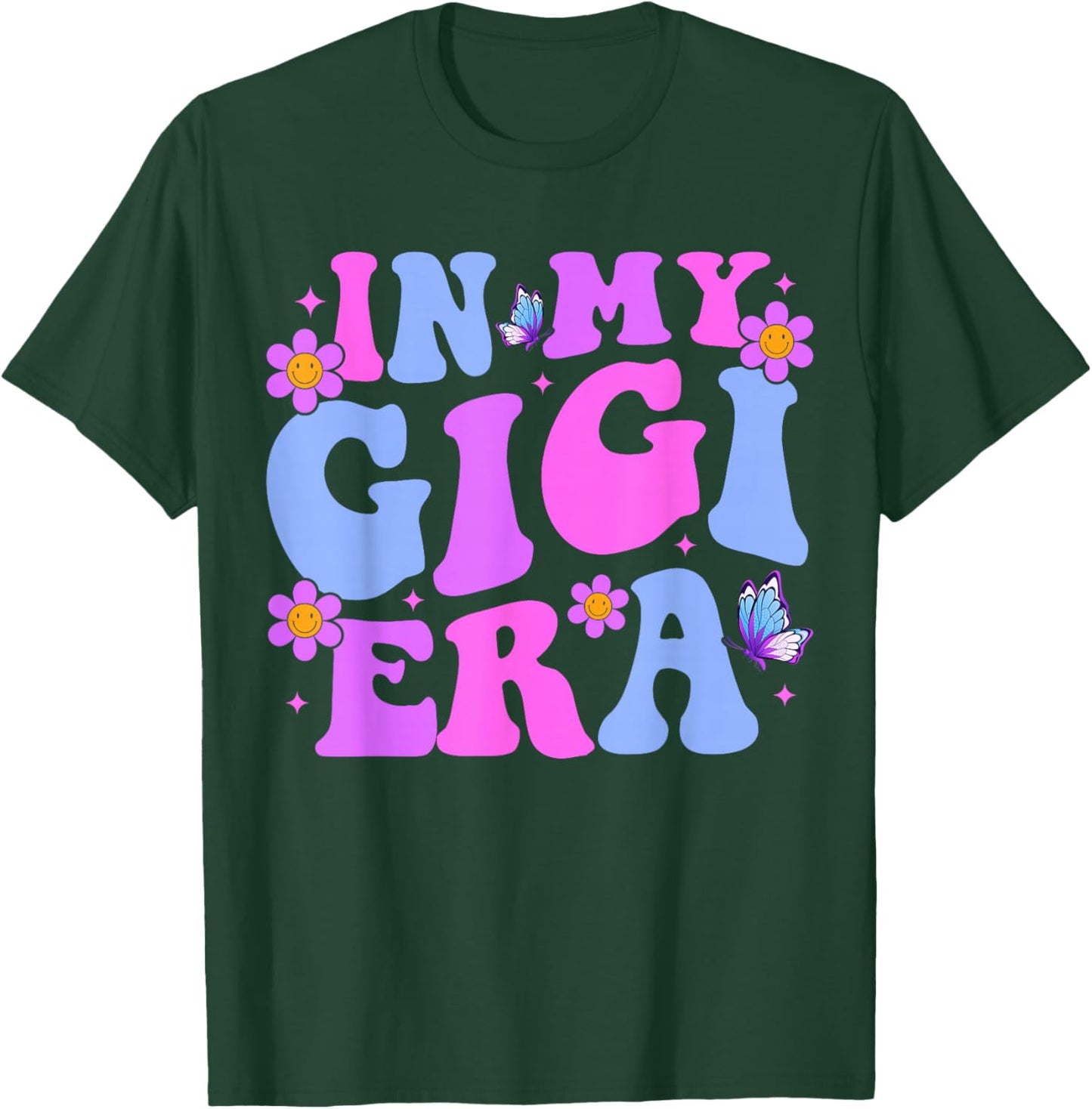 in My Gigi Era Pregnancy Announcement Grandma Mother's Day T-Shirt - T-Shirt | Forest