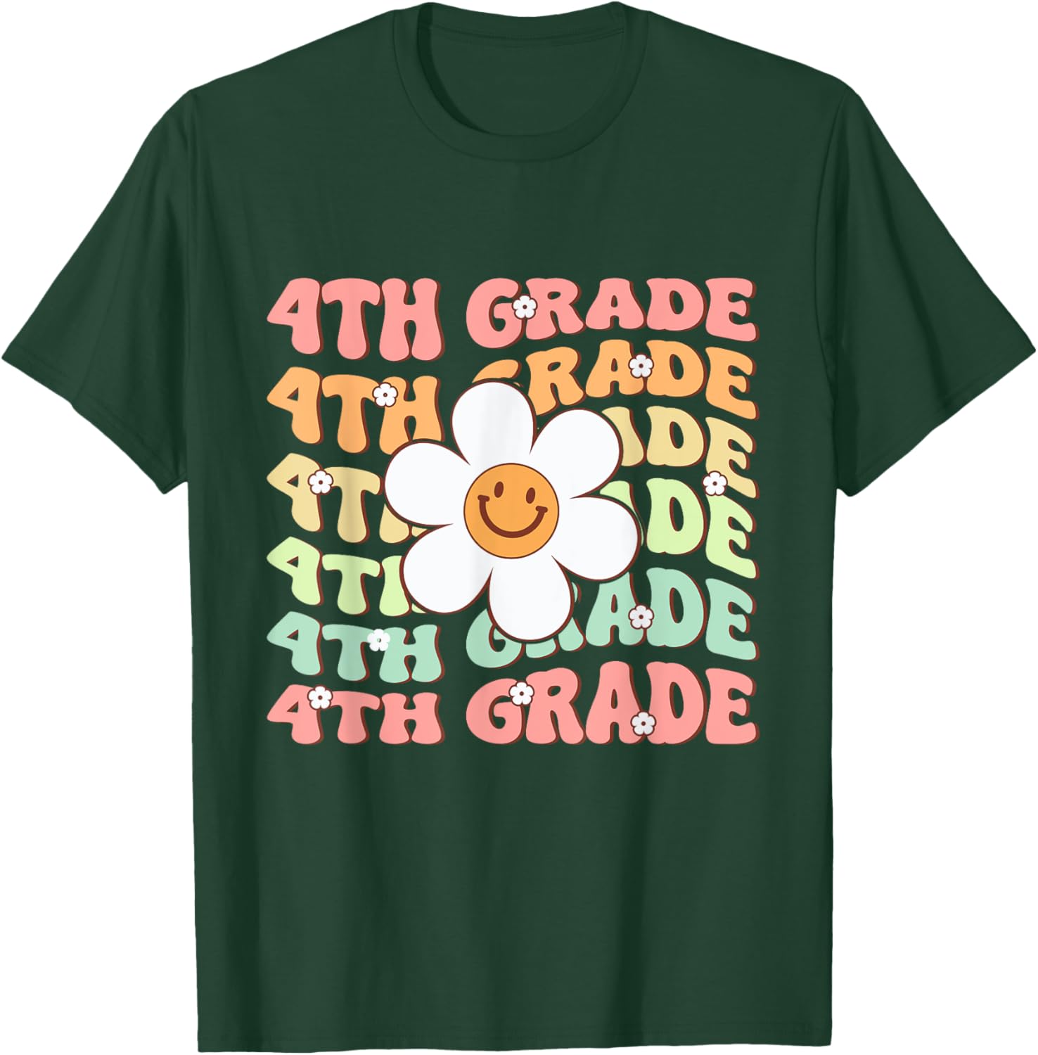 Groovy 4th Grade Back to School First Day of Fourth Grade T-Shirt - T-Shirt | Forest