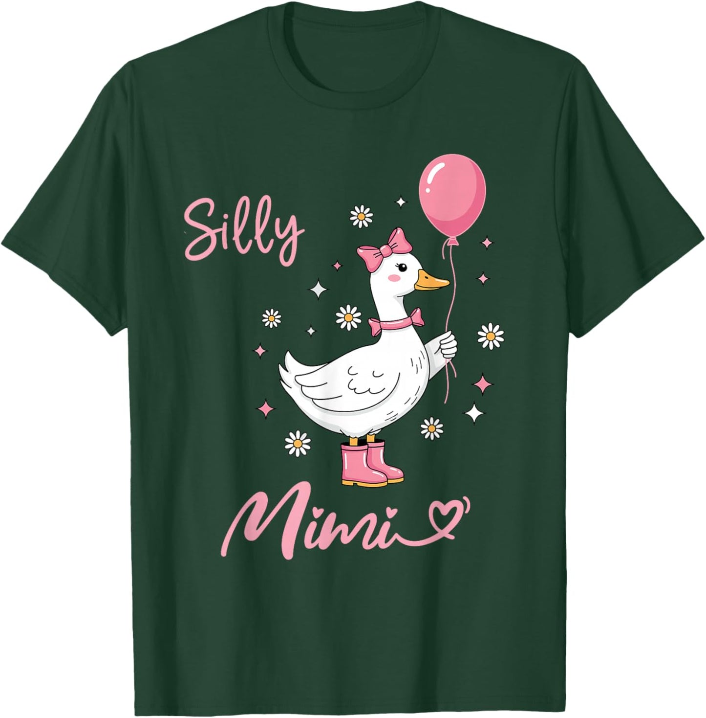 Silly Mimi Cute Goose Grandmother Family Matching Birthday T-Shirt - T-Shirt | Forest