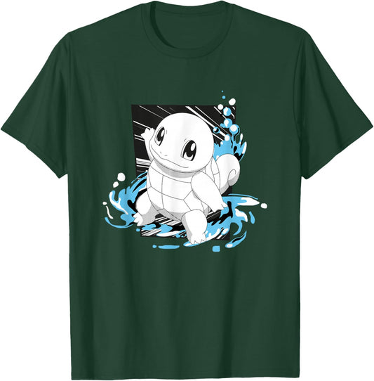 Pokémon Squirtle Splashing Water Manga Panel T-Shirt - T-Shirt | Forest