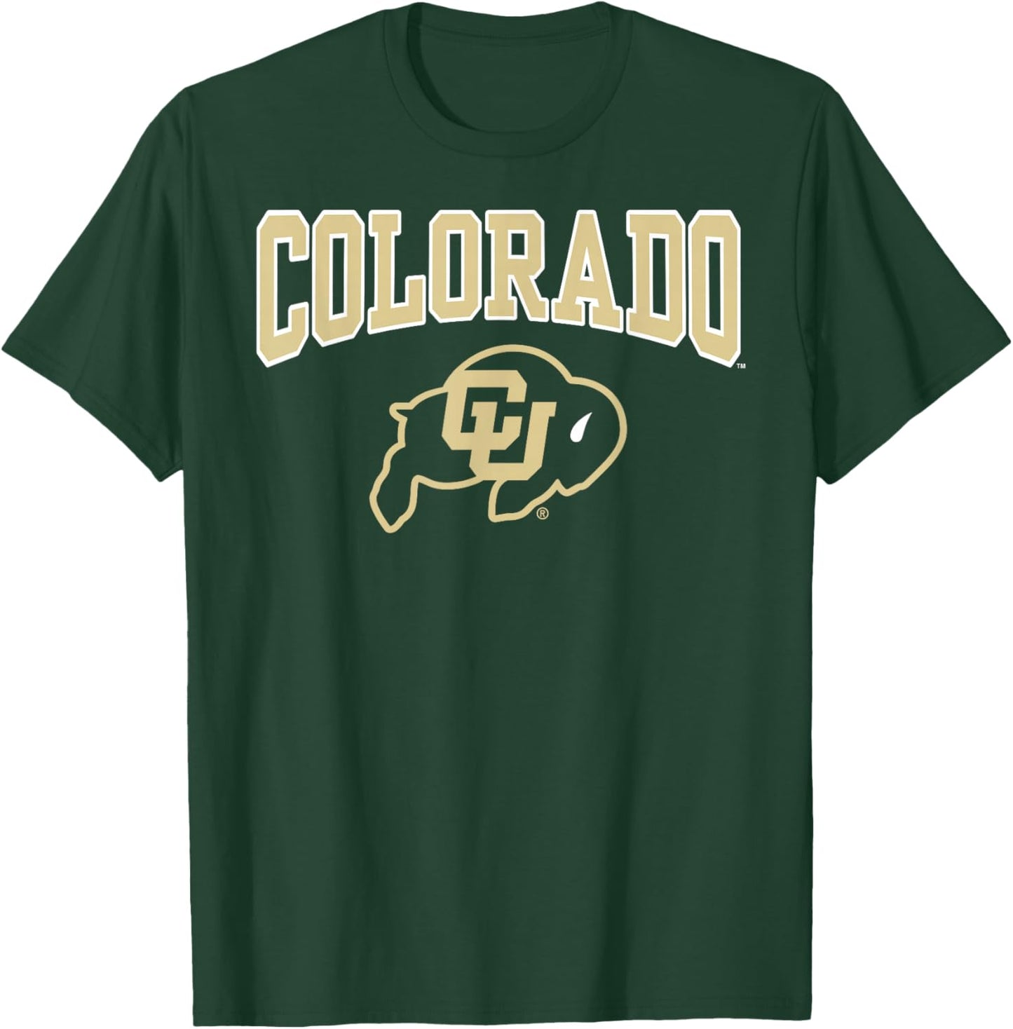 Elite Authentics Colorado Buffaloes Arched Logo Black Officially Licensed T-Shirt - T-Shirt | Forest