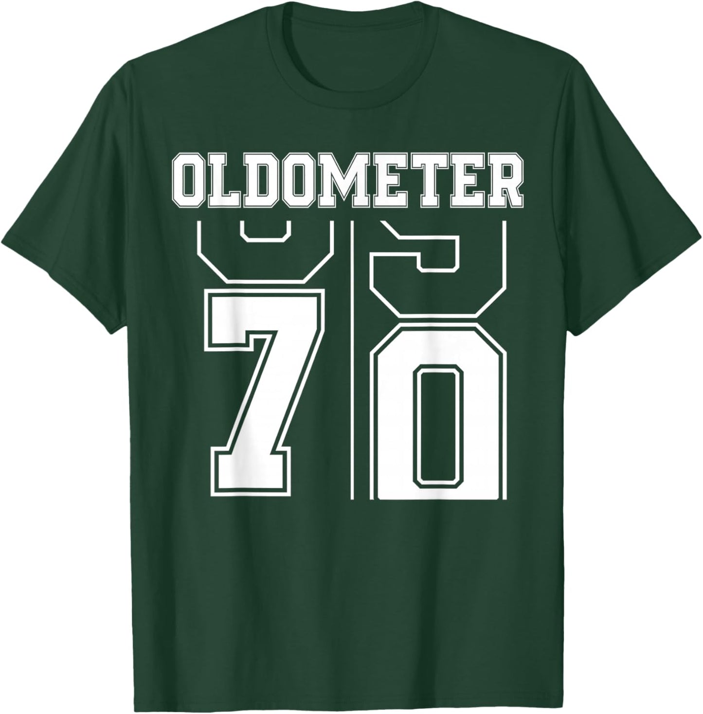Oldometer 69-70 70th Birthday Sport Text 70 Year Old T-Shirt - T-Shirt | Forest