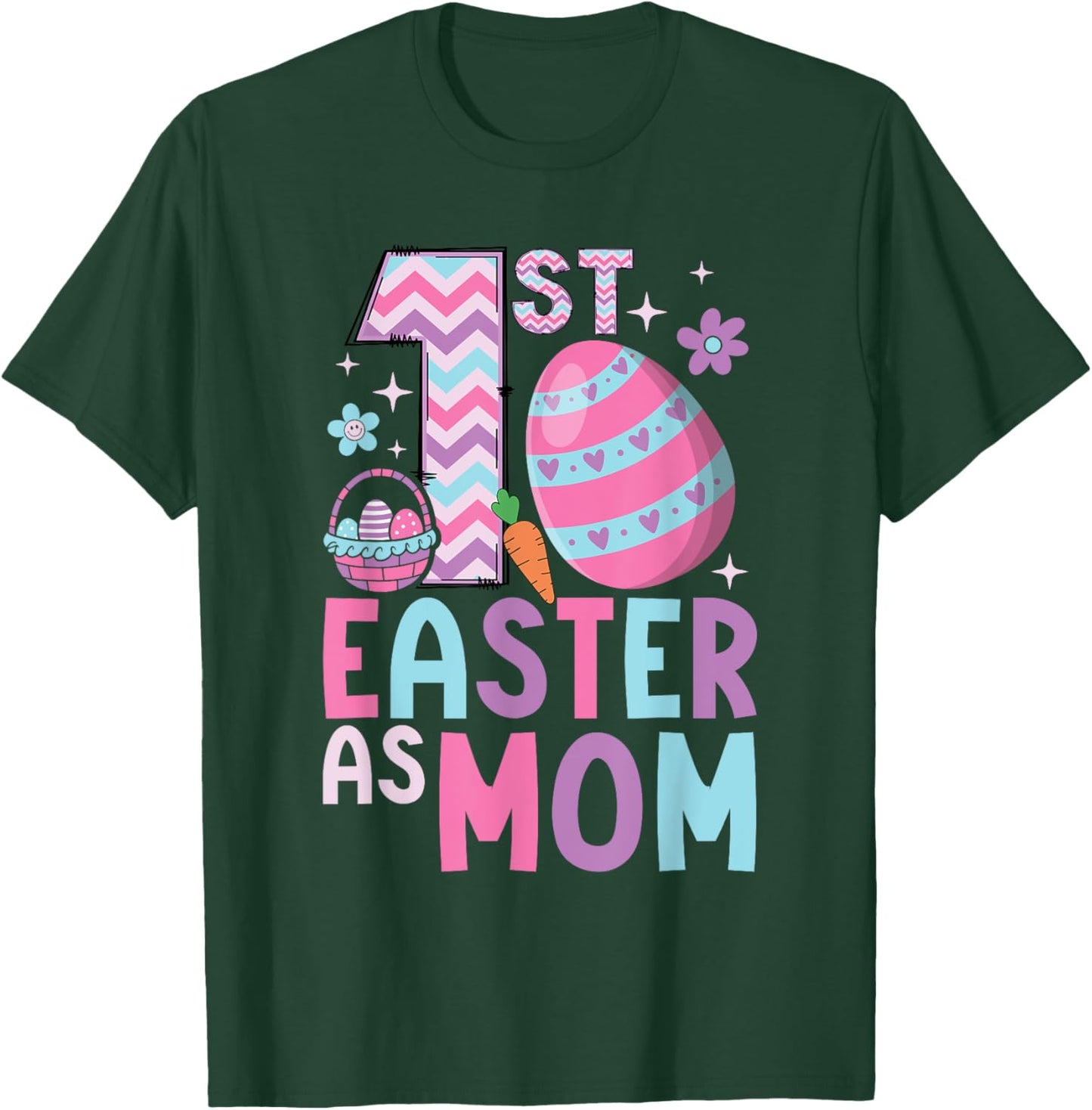First Easter As Mom Matching Family 1st Easter New Mom T-Shirt - T-Shirt | Forest