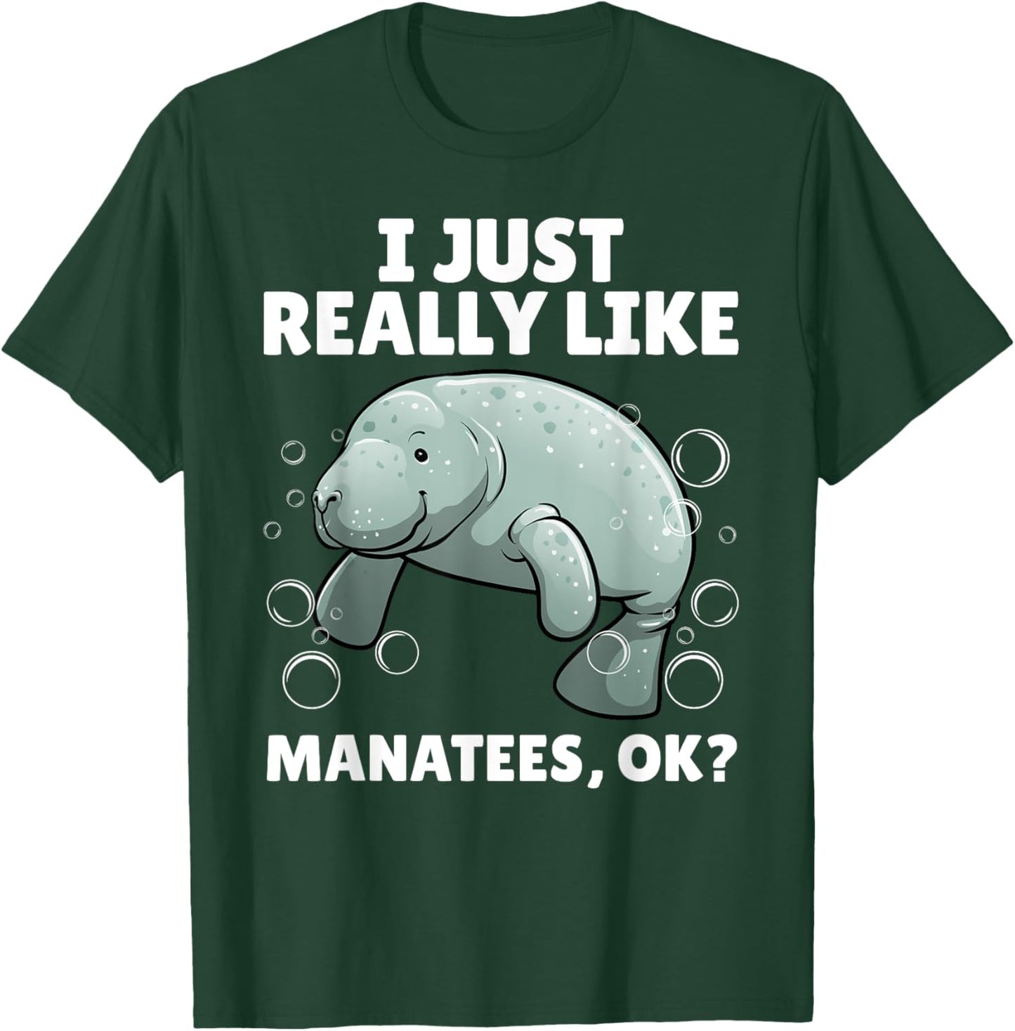 Funny Manatee Art Women Kids Sea Cow Manatee Lover T-Shirt - T-Shirt | Forest