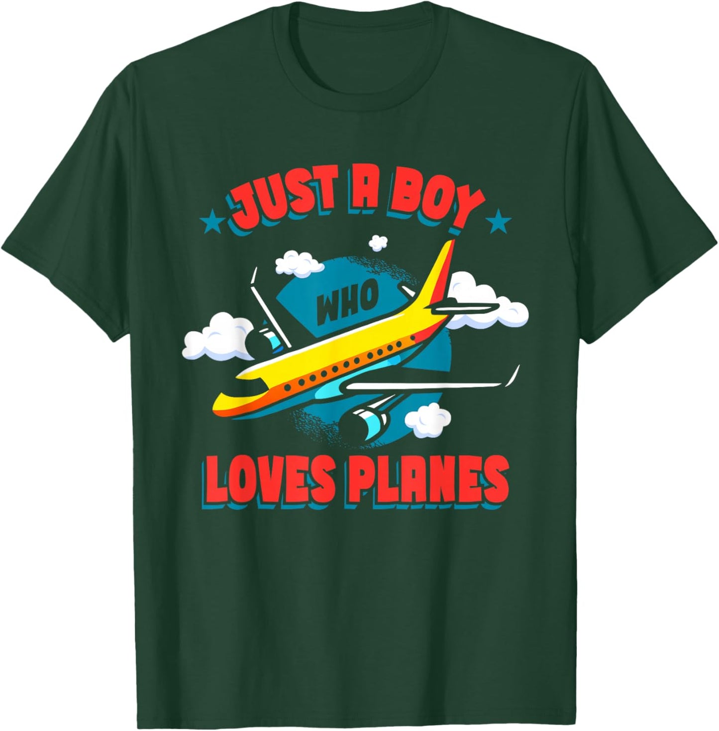 Just A Boy Who Loves Planes Airplane Kids Pilot T-Shirt - T-Shirt | Forest