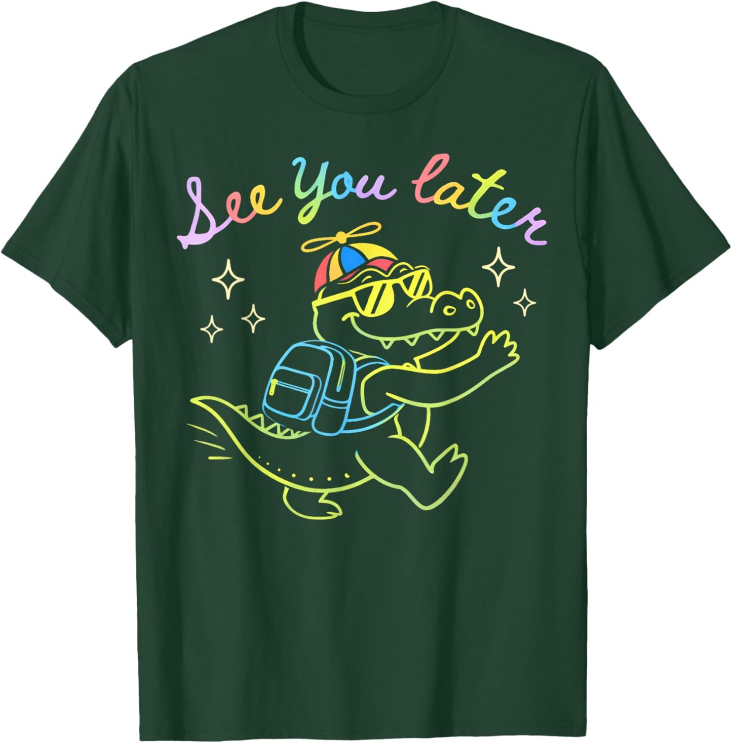 See You Later Teacher Summer Alligator Last Day of School T-Shirt - T-Shirt | Forest